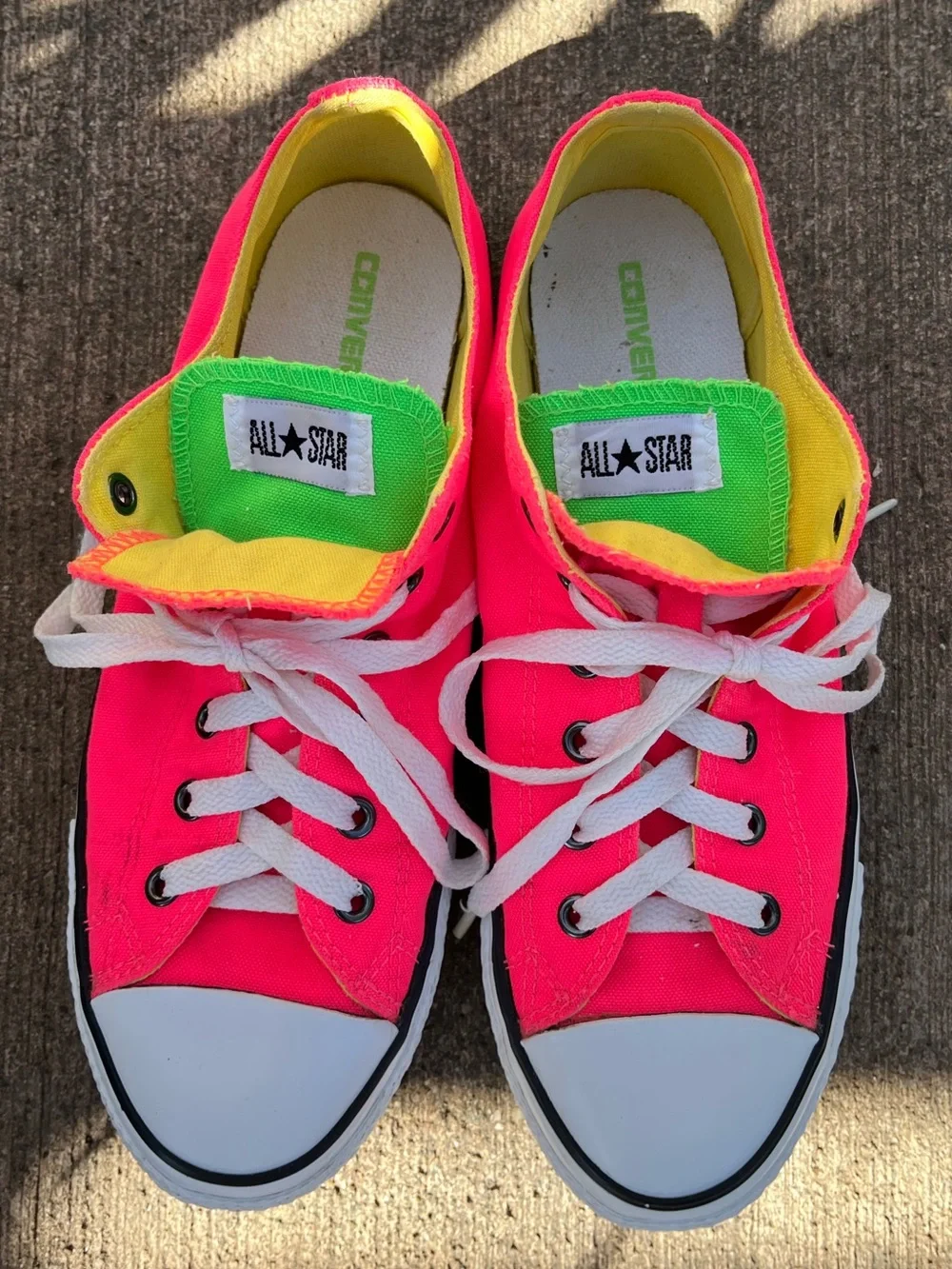 Converse Chuck Taylor All Star Double Tongue Neon Pink Low Top 614130F